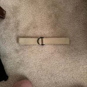 Casual Khaki Tan Cotton Webbing D-Ring Belt